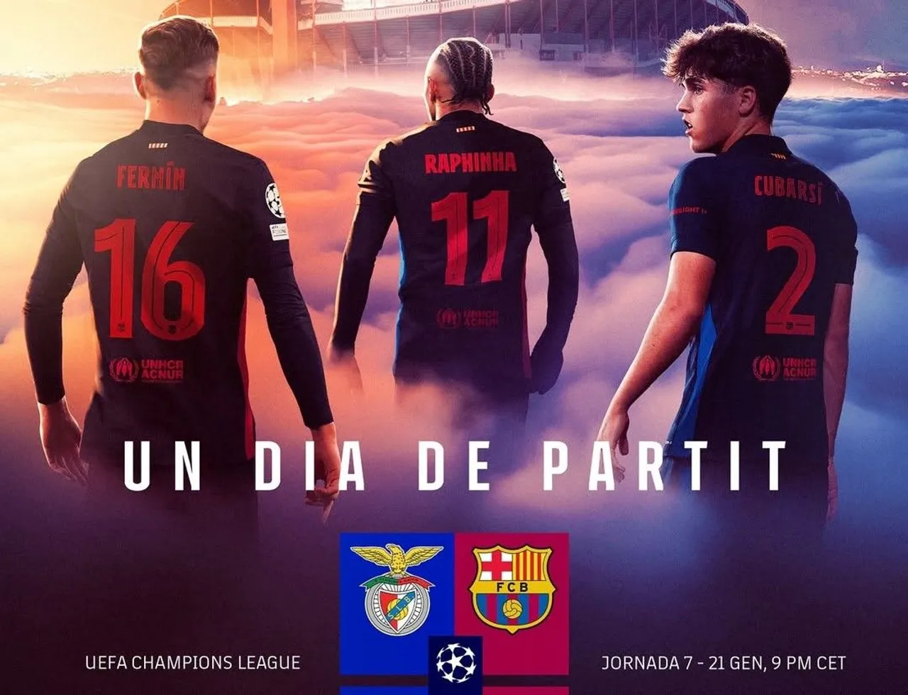 Link live streaming antara Benfica vs Barcelona pada ajang Liga Champions 2024/2025.