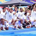 pemain persibo bojonegoro.jpg - Para pemain Persibo Bojonegoro saat menolak bertanding melawan Deltras FC/foto: IG Persibo.