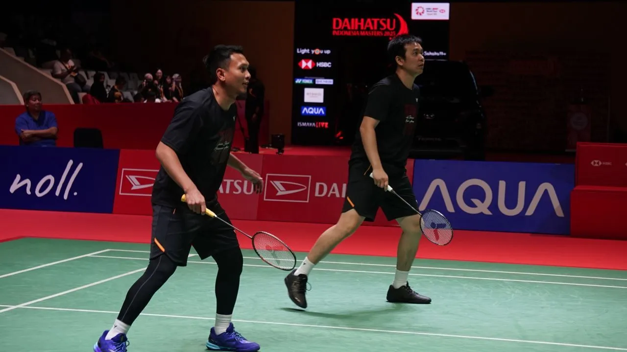 Mohammad AhsanHendra Setiawan di laga perpisahan/Sportcorner, Alwan Naufal.