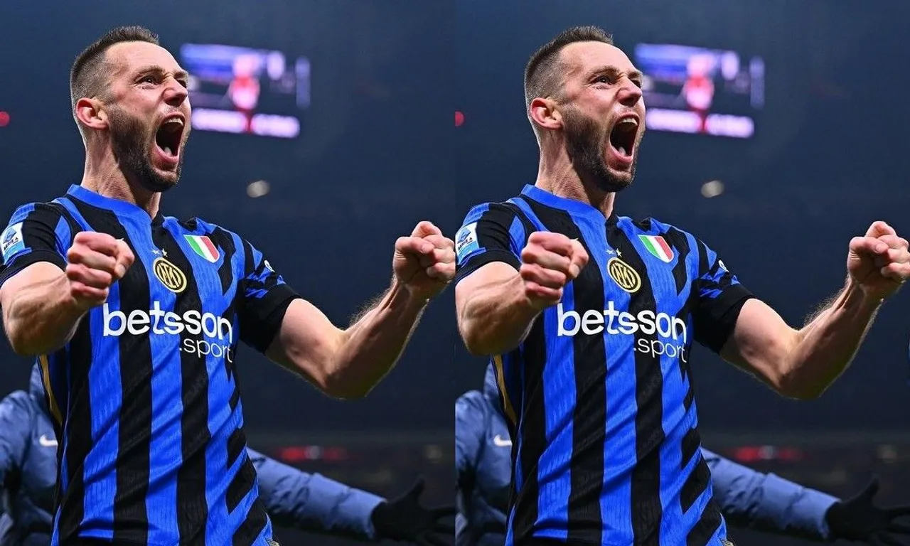 Bek Inter Milan, Stefan de Vrij, merayakan gol. (Foto: Instagram/inter)