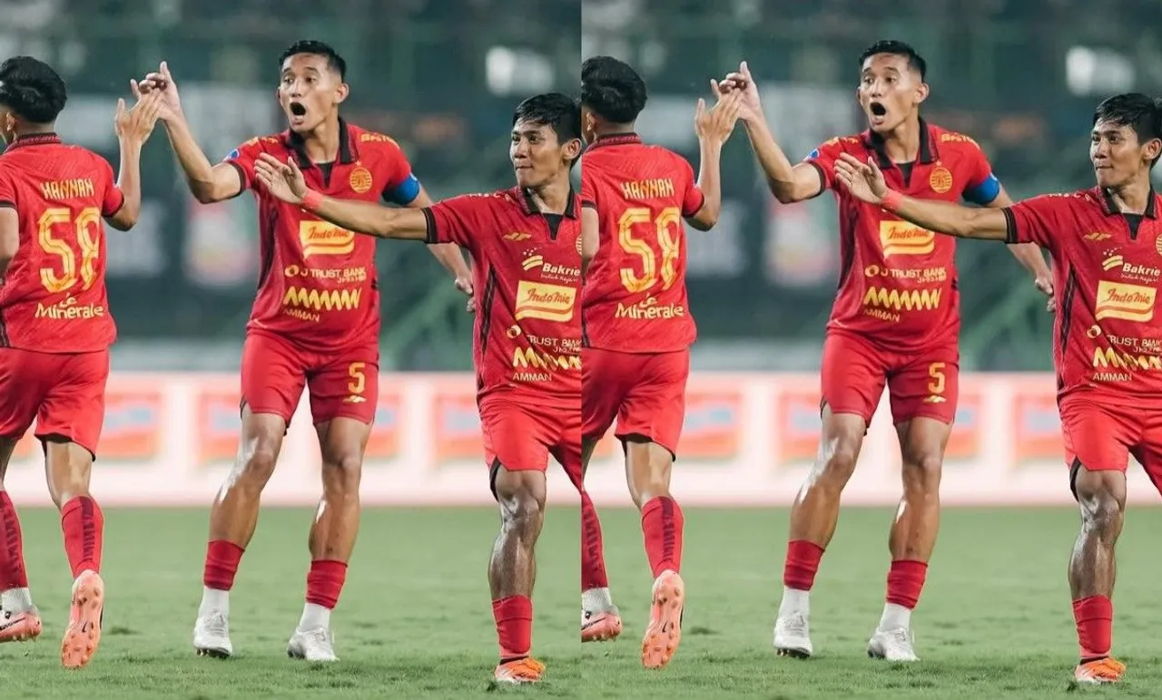 Pemain Persija Jakarta merayakan gol. (Foto: Instagram/persija)