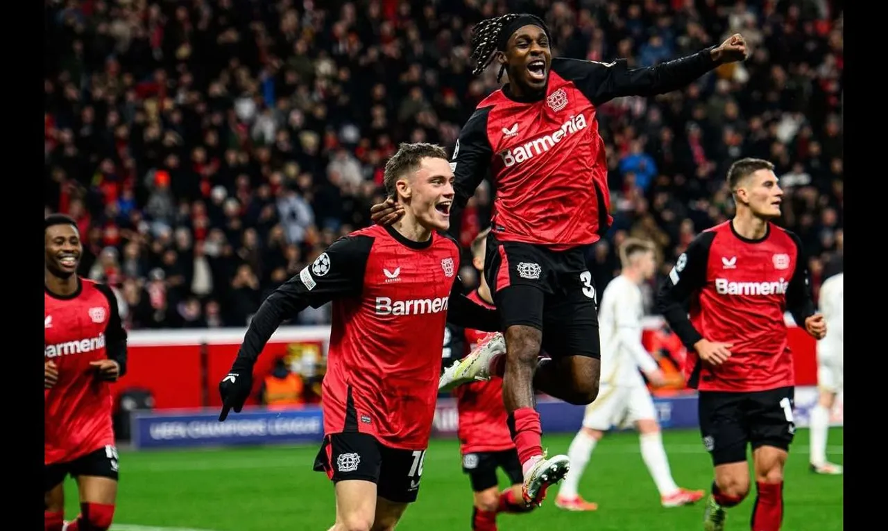 Pemain Bayer Leverkusen merayakan gol. (Foto: Instagram/bayer04leverkusen)