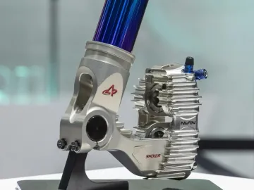 Nissin dan Showa berkolaborasi kembangkan konsep kaliper rem terintegrasi dengan garpu. (Hitachi Astemo)