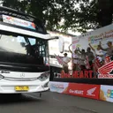 AHM menyiapkan puluhan bus dan truk untuk mengantar pemudik dan sepeda motornya mudik ke kampung halaman dan kembali ke Jakarta. (AHM) - AHM menyiapkan puluhan bus dan truk untuk mengantar pemudik dan sepeda motornya mudik ke kampung halaman dan kembali ke Jakarta. (AHM)