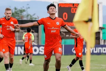 Selebrasi pemain Persipal Palu usai cetak gol di Liga 2 2024/2025/foto: Ofisial Persipal Palu.