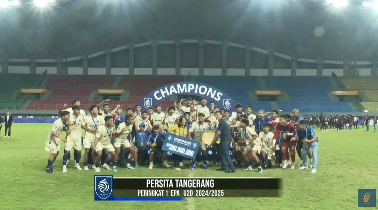 Persita Tangerang U-20 juara EPA Liga 1 U-20 usai kalahkan Dewa United U-20/foto: LIB TV