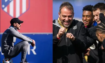 Hansi Flick dan Diego Simeone perang urat syaraf jelang Barcelona vs Atletico Madrid. (Foto: Instagram/club)