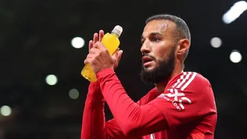 Pemain Manchester United Noussair Mazraoui/ X Noussair Mazraoui 