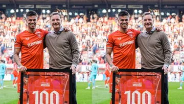 Mees Hilgers cetak laga ke-100 di Eredivisie bersama FC Twente. (Foto: x.com/fctwente)