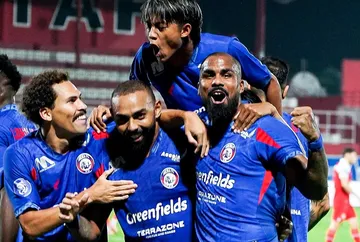 Pemain Arema FC merayakan gol yang diciptakan. (Foto: Instagram/aremafcofficial)