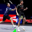 Leo/Bagas vs Sabar/Reza - Perang saudara antara Leo/Bagas vs Sabar/Reza di semifinal All England 2025. (Foto: Instagram/pbsi)