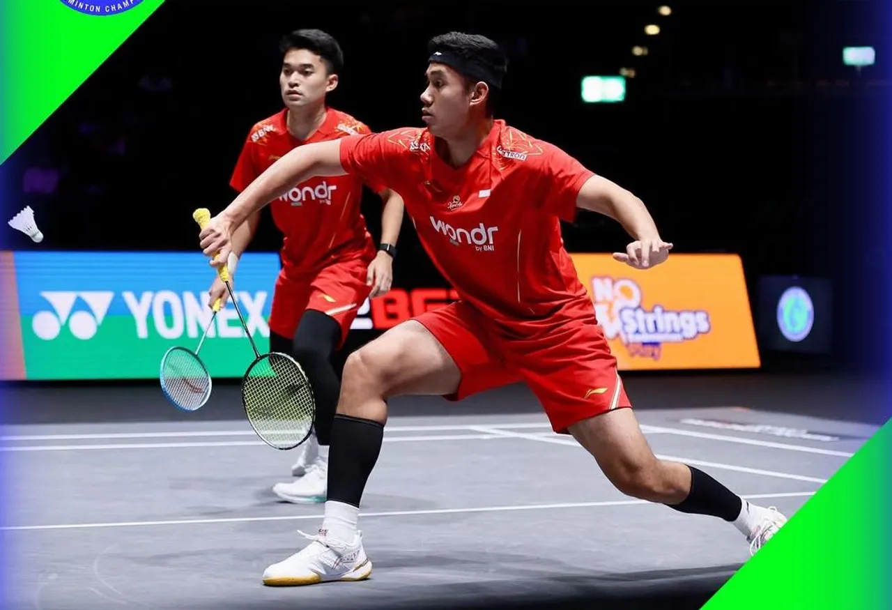 Leo/Bagas melaju ke final All England 2025, usai mengalahkan Sabar/Reza. (Foto: Instagram/pbsi)