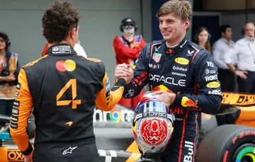 Lando Norris dan Max Verstappen di GP Australia 2025/foto: X/F1