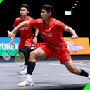 Leo/Bagas melaju ke final All England 2025, usai mengalahkan Sabar/Reza. (Foto: Instagram/pbsi)