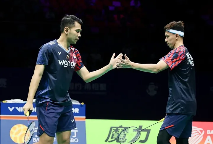 Penampilan Fajar Alfian/Muhammad Rian Ardianto di perempat final BAC 2025. (Foto: Instagram/PBSI)