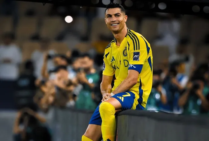 Pemain Al Nassr, Cristiano Ronaldo, melakukan selebrasi. (Foto: Instagram/alnassr)