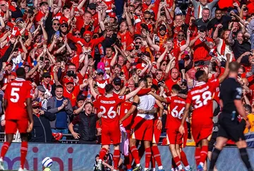 Pemain Liverpool merayakan gol saat berhadapan dengan Tottenham Hotspur dalam lanjutan Liga Inggris 2024/2025. (Foto: Instagram/liverpoolfc)