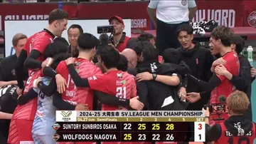 Suntory Sunbirds lolos ke final SV.League usai menang dramatis atas Wolfdogs Nagoya di pertandingan ketiga semifinal/foto: X@volleyballidn