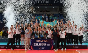 Zhetysu VC juara AVC Champions League 2025 putri/foto: Ofisial AVC