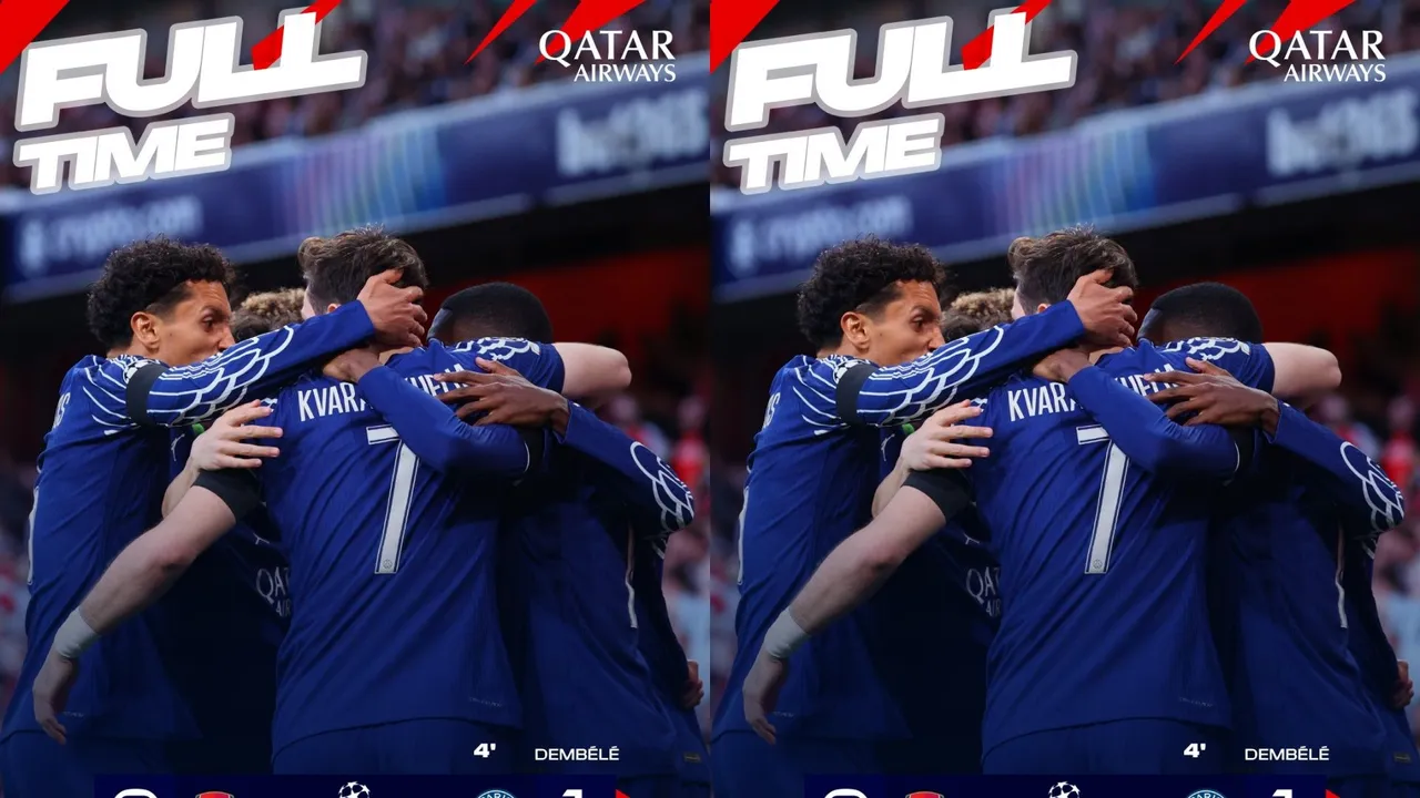 Hasil Arsenal vs PSG di Liga Champions (Foto: x.com/PSG_inside)