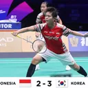 Indonesia vs Korea Selatan kalah di babak semifinal Sudirman Cup 2025. (Foto: Instagram/pbsi)