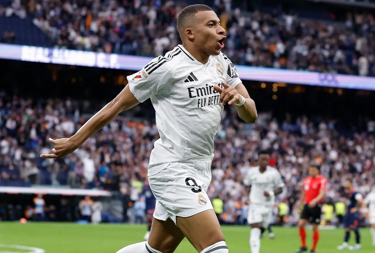 Kylian Mbappe cetak brace di pekan ke-34 Liga Spanyol 2024/2025 antara Real Madrid vs Celta Vigo. (Foto: Instagram/realmadrid)