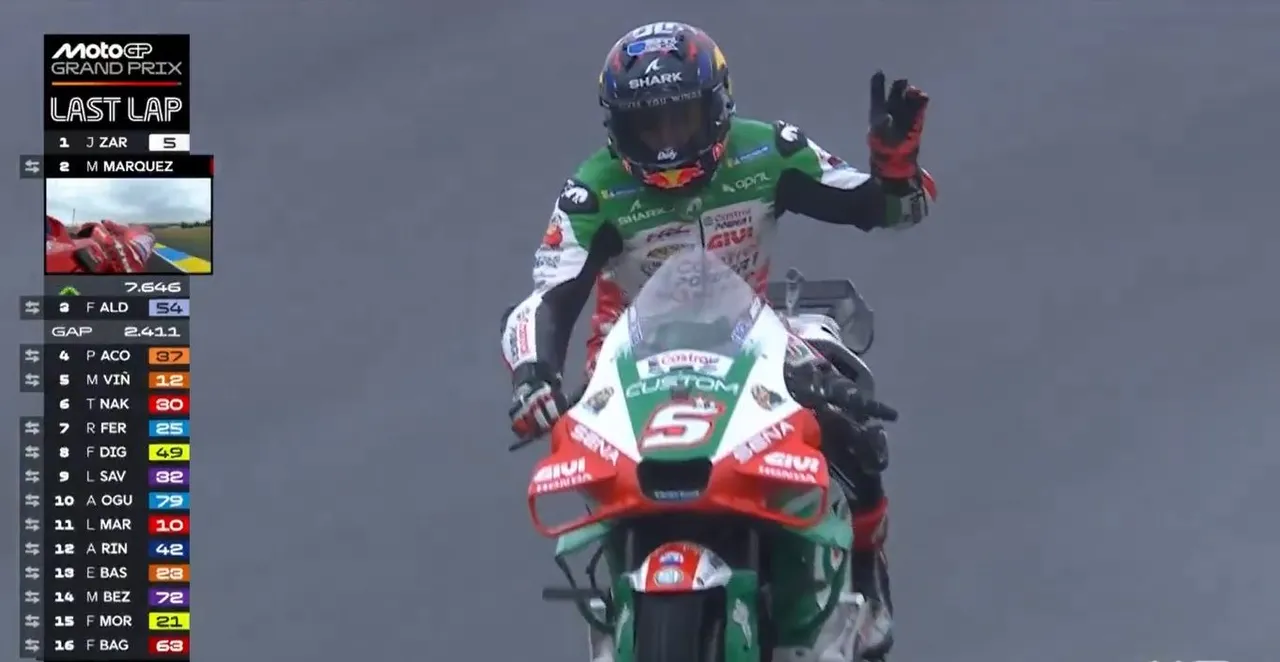 Johann Zarco memenangi MotoGP Prancis 2025 di Sirkuit Le Mans (Foto: tangkapan layar x.com/MotoGP)