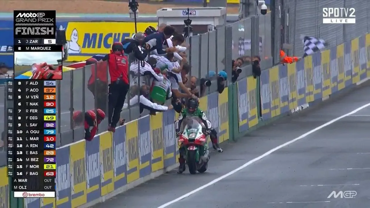 Johann Zarco menangi balapan MotoGP Prancis di Sirkuit Le Mans/foto: SPOTV