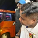 Bus Persik Kediri diserang suporter Arema FC saat tandang ke Stadion Kanjuruhan/foto: X/tweetpersik