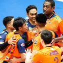 Doni Haryono dan pemain Nakhon Ratchasima di AVC Champions League 2025 putra/foto: Ofisial AVC