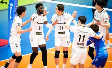 Pemain Osaka Bluteon tampil di AVC Champions League 2025 putra/foto: Ofisial AVC