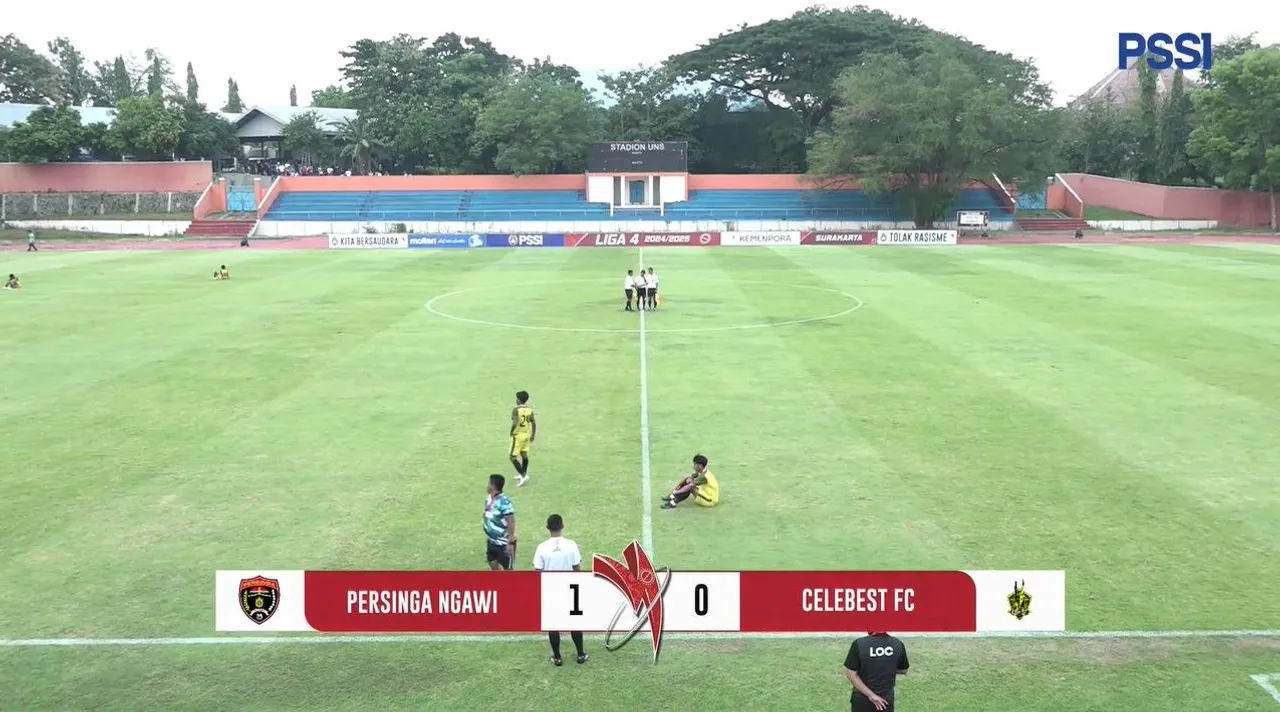 Persinga Ngawi menang 1-0 atas Celebest FC di Liga 4 2024/2025 babak 16 besar putaran nasional/foto: PSSI TV