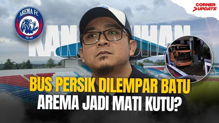 Oknum suporter Arema FC menyerang bus Persik Kediri/foto: SportCorner.id