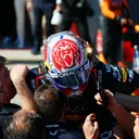 Selebrasi Max Verstappen usai memenangkan F1 GP Emilia-Romagna 2025 (Foto: x.com/F1)