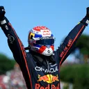 Selebrasi Max Verstappen usai memenangkan F1 GP Emilia-Romagna 2025 (Foto: x.com/F1)