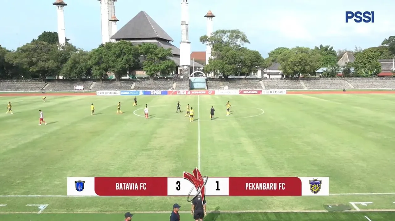 Batavia FC menang 3-1 atas Pekanbaru FC di laga pertama babak 8 besar Liga 4 2024/2025 putaran nasional/foto: PSSI TV