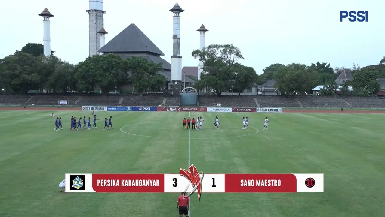 Persika Karanganyar menang 3-1 atas Sang Maestro di matchday 1 babak 8 besar Liga 4 2024/2025 putaran nasional/foto: PSSI TV