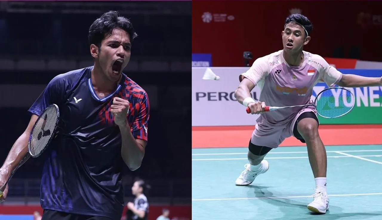 Aksi pemain bulutangkis tunggal putra Indoensia, Chico Aura Dwi Wardoyo dan Alwi Farhan, di 32 besar Malaysia Masters 2025. (Foto: Instagram/pbsi)