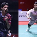 Aksi pemain bulutangkis tunggal putra Indoensia, Chico Aura Dwi Wardoyo dan Alwi Farhan, di 32 besar Malaysia Masters 2025. (Foto: Instagram/pbsi)