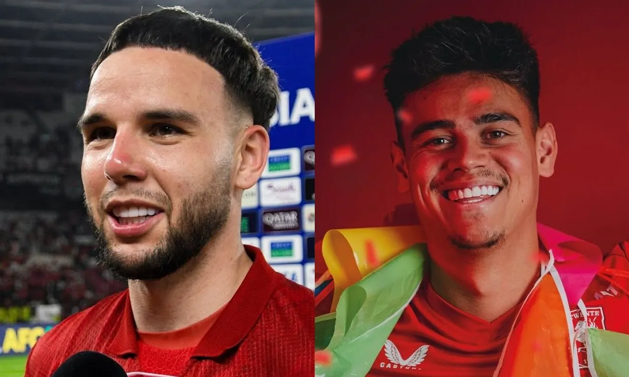 Pemain Timnas Indonesia, Calvin Verdonk (kiri) dan Mees Hilgers (kanan). (Foto: Insagram/fctwente dan necnijmegen)