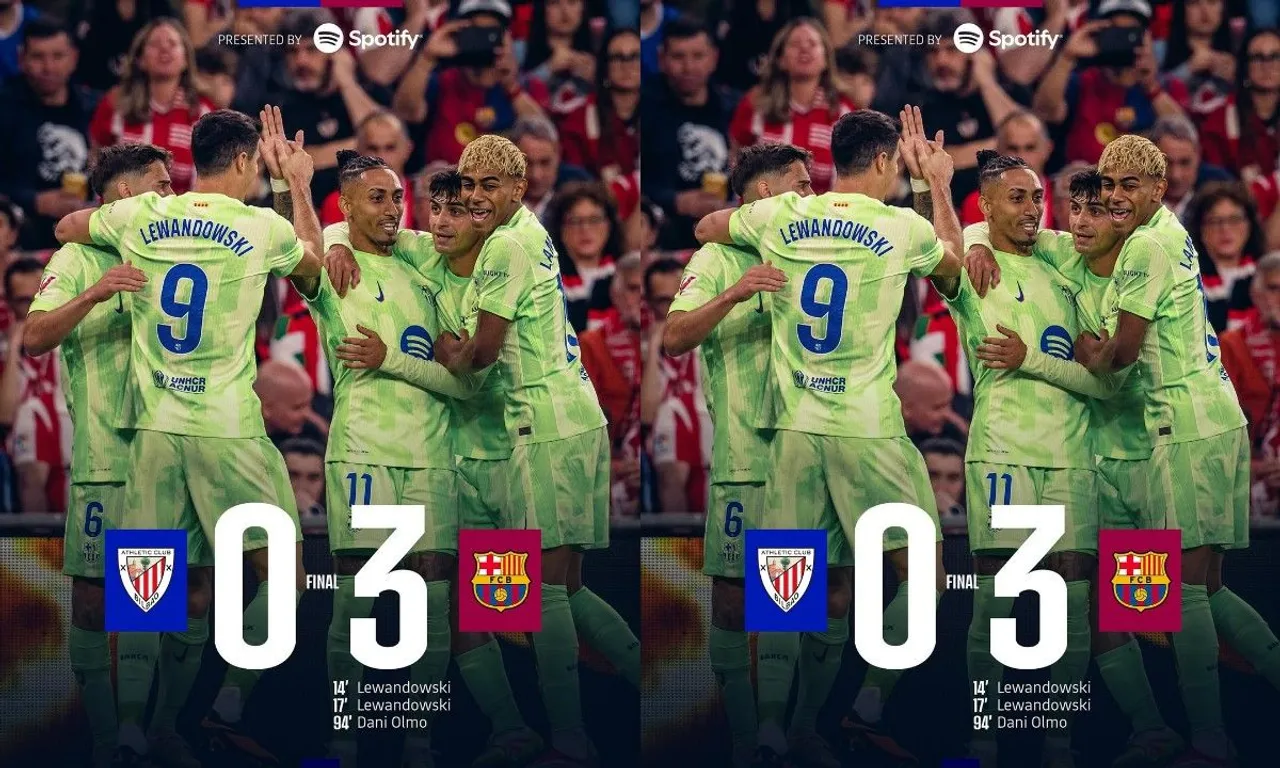 Hasil Athletic Bilbao vs Barcelona pada pekan terakhir Liga Spanyol 2024/2025. (Foto: Instagram/fcbarcelona)