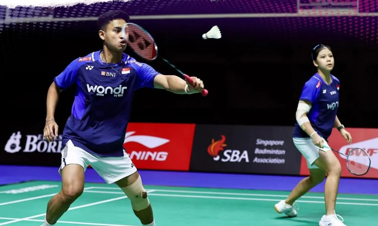 Penampilan Jafar Hidayatullah/Felisha Alberta Nathaniel Pasaribu di babak 8 besar Singapore Open 2025. (Foto: Instagram/pbsi)