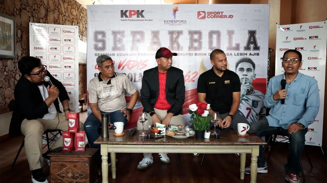 Seminar SEPAKBOLA (Seminar Edukasi Penggiat Anti Korupsi Bikin Olahraga Lebih Ajib)/Foto: SportCorner.id