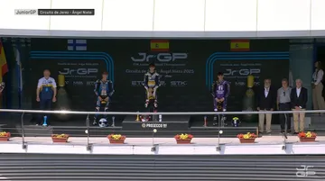 Podium race 1 JuniorGP 2025 putaran kedua di Sirkuit Jerez/foto: Youtube JuniorGP
