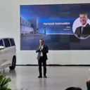 CEO Haka Auto Hariyadi Kaimuddin menyampaikan kata sambutan di acara Driven by Denza:The Lifestyle Connect. (Chadie)