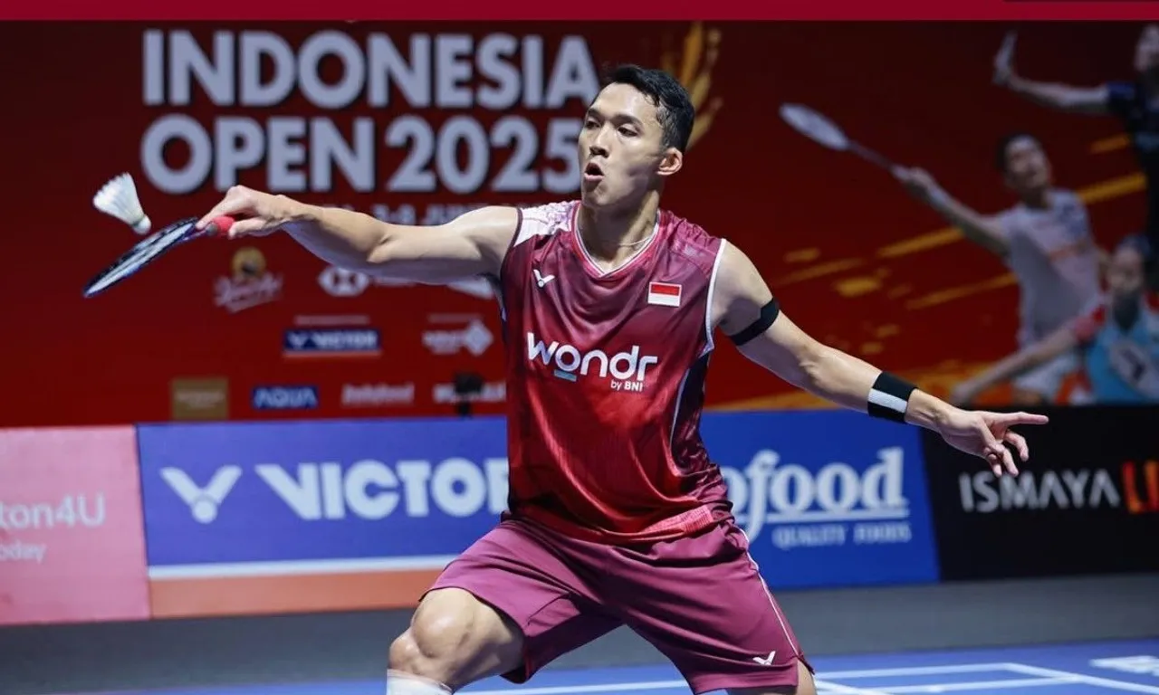 Penampilan Jonatan Christie di babak 16 besar Indonesia Open 2025. (Foto: Instagram/pbsi)