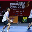Sabar Karyaman Gutama/Moh Reza Pahlevi - Aksi Sabar Karyaman Gutama/Moh Reza Pahlevi di perempat final Indonesia Open 2025. (Foto: Instagram/pbsi)