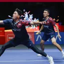 Penampilan Fajar Alfian/Muhammad Rian Ardianto di babak 8 besar Indonesia Open 2025. (Foto: Instagram/pbsi)