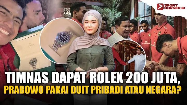 Presiden Prabowo Subianto beri bonus berupa jam Rolex untuk para pemain Timnas Indonesia/foto: SportCorner.id