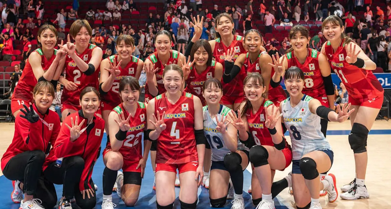 Timnas Voli Putri Jepang di VNL 2025 (Sumber: Volleyball World)
